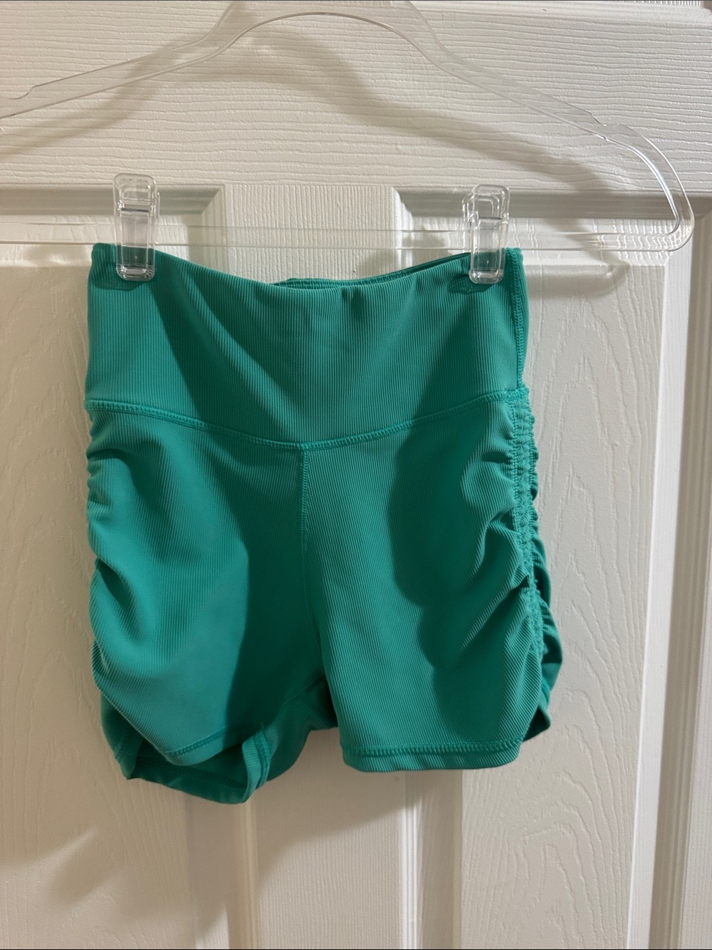 WILO the label High-Waist Teal Women’s Active Shorts